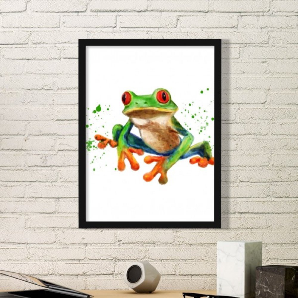 Bestchong Polypedatid Green Frogs Art Painting Frame Exhibition Decoration Home Adorn Decor