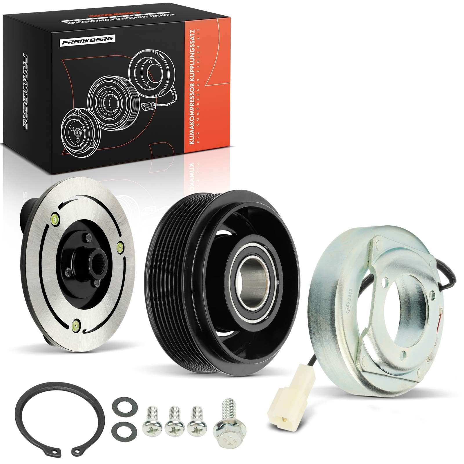 Frankberg 1x Mitnehmerscheibe + 1x Riemenscheibe + 1x Magnetspule H12 Diesel Kompatibel mit 5 CR19 6 Hatchback G.G 6 Station Wagon G.Y 6 Stufenheck Replace# H12A1AE4DC