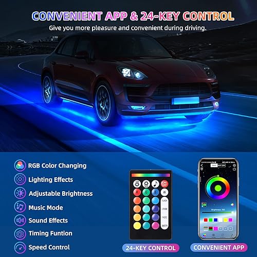 Miniatura 13 de 12 vainas RGB LED Rock Lights para camiones, carrito de golf, camioneta, todoterreno, RV, UTV, ATV, SUV, kit impermeable multicolor para autos