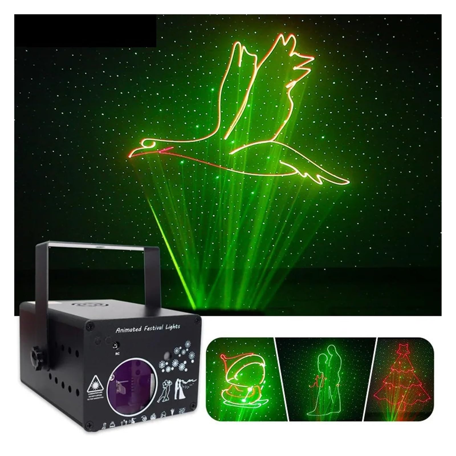 Luci per Feste, Animazione 3D A Colori Proiezione Luce Natale Bar KtV Fascio Animazione Stage DJ Disc Light