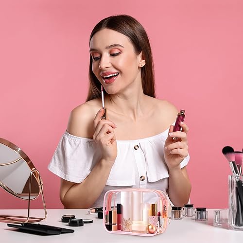 Miniatura 5 de PLULON TSA Approved Toiletry Bag, 6 Pack Clear Toiletry Makeup Bag Cosmetic Bags Waterproof Quart Size Travel Bag for Women Men Carry on Airport