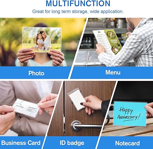 Miniatura 6 de KTRIO Hojas de laminación de 5 mil, paquete de 150 unidades, bolsas de laminado térmico de varios tamaños, hojas laminadas transparentes para tamaño