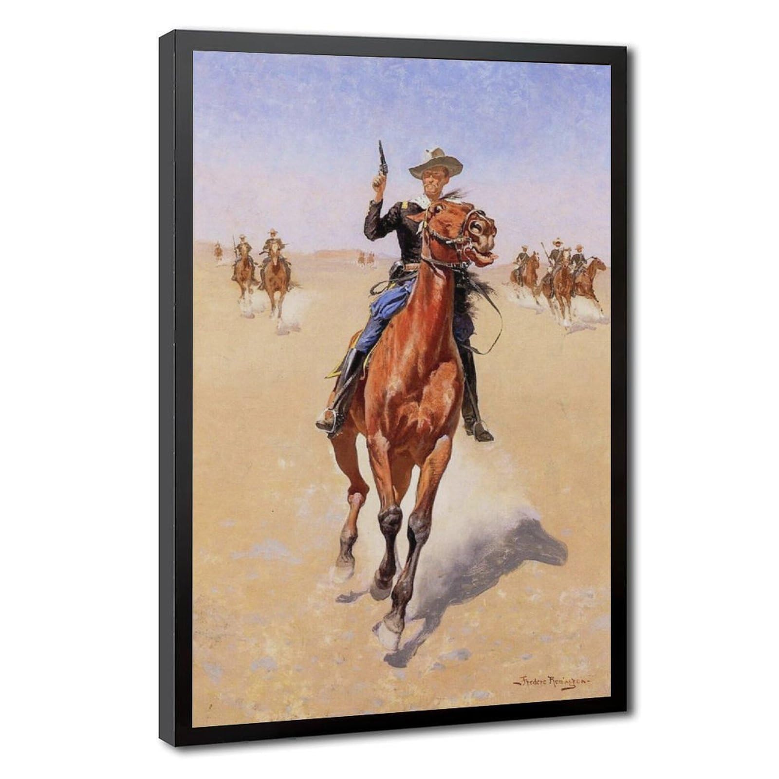 Impression sur toile The Trooper de Frederic Remington cadre mural suspendu salon - 8
