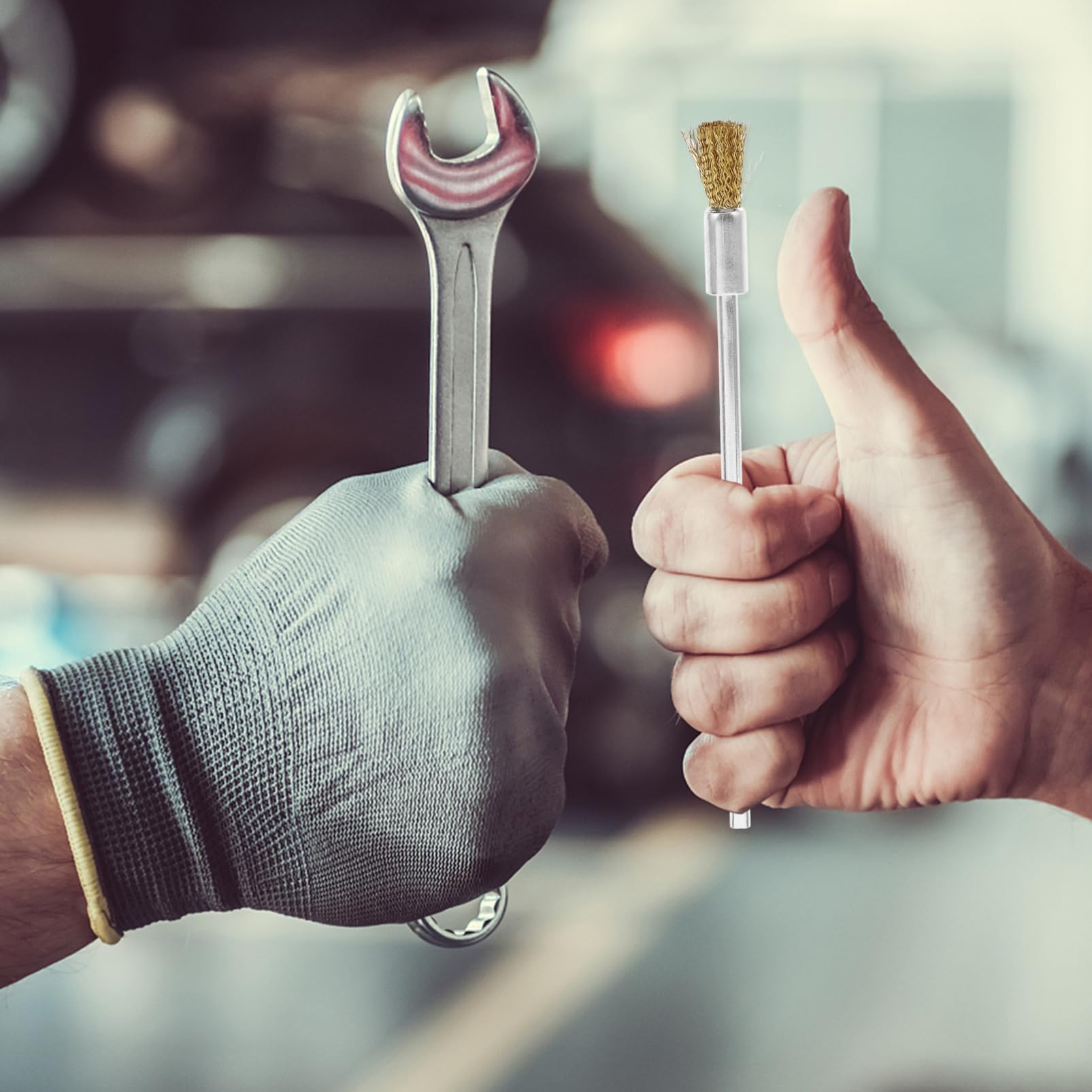 PRETYZOOM Rotary Tool Cleaning Brush 9pcs Electric Wire Brush Set for Drill Wire Wheel Polishing Stripping