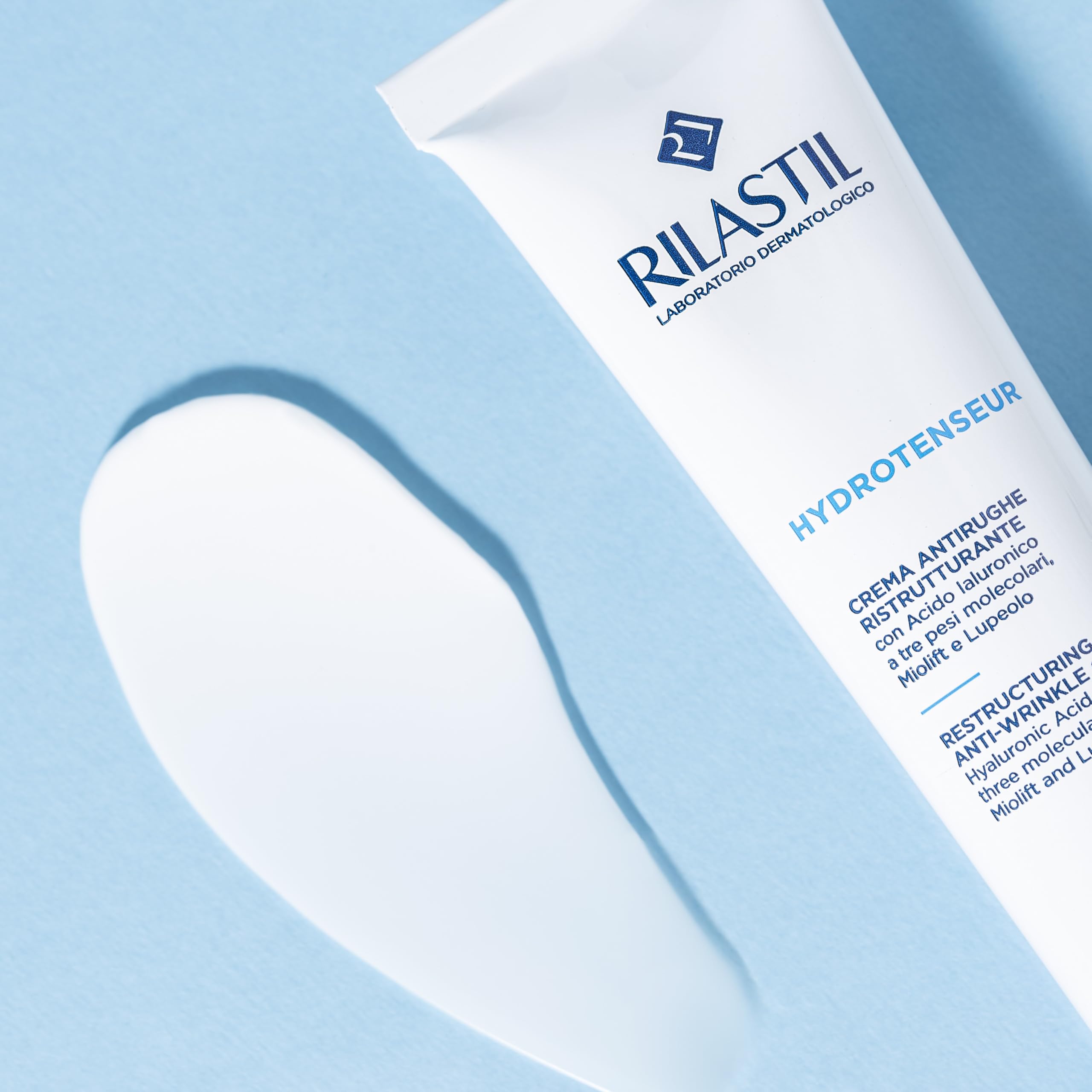 Rilastil Crema Viso Hydrotenseur Antirughe Ristrutturante Texture Leggera con Acido Ialuronico e per Pelli ml Confezione 40