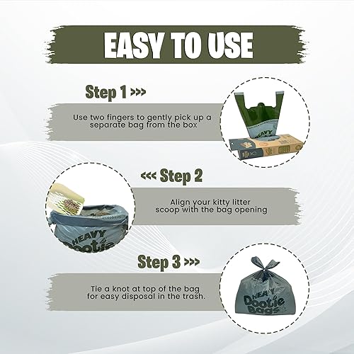 Miniatura 3 de HEAVY Dootie Bags with EZ Tie Handles. Clean and Convenient for Pet Dog Poop, Cat Litter. Multi-Use. Great for Swivel Bin and Gogo Stik Scoopers.