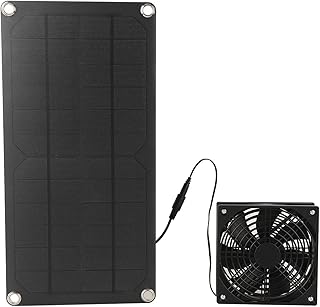 Solar Powered Fan Kit 20W Mini Portable for Greenhouse Chicken Coop Pet House Window Exhaust - Efficient Air Circulation, Low Noise Cooling, Outdoor Ventilation Solution
