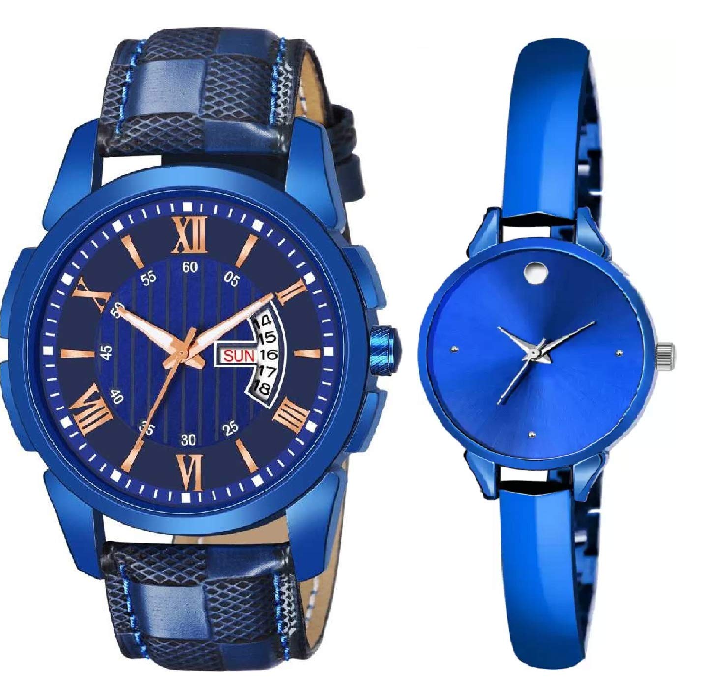 BID Analog Blue Date & Day and Chain Bracelet Watch for Men and Women (B083DRNT66) Amazon Price History, Amazon Price Tracker