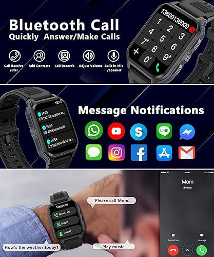 Miniatura 2 de Reloj inteligente, reloj inteligente de llamadas Bluetooth para teléfonos Android e iOS, resistente pantalla HD de 1.83 pulgadas, más de 100