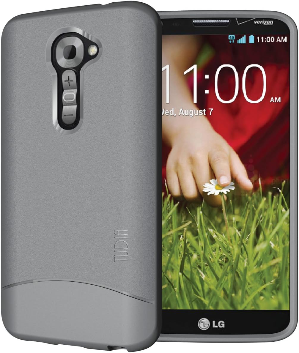 TUDIA Full-Matte Arch TPU Bumper Protective Case for LG G2 (for Verizon ONLY) (Matte Gray)