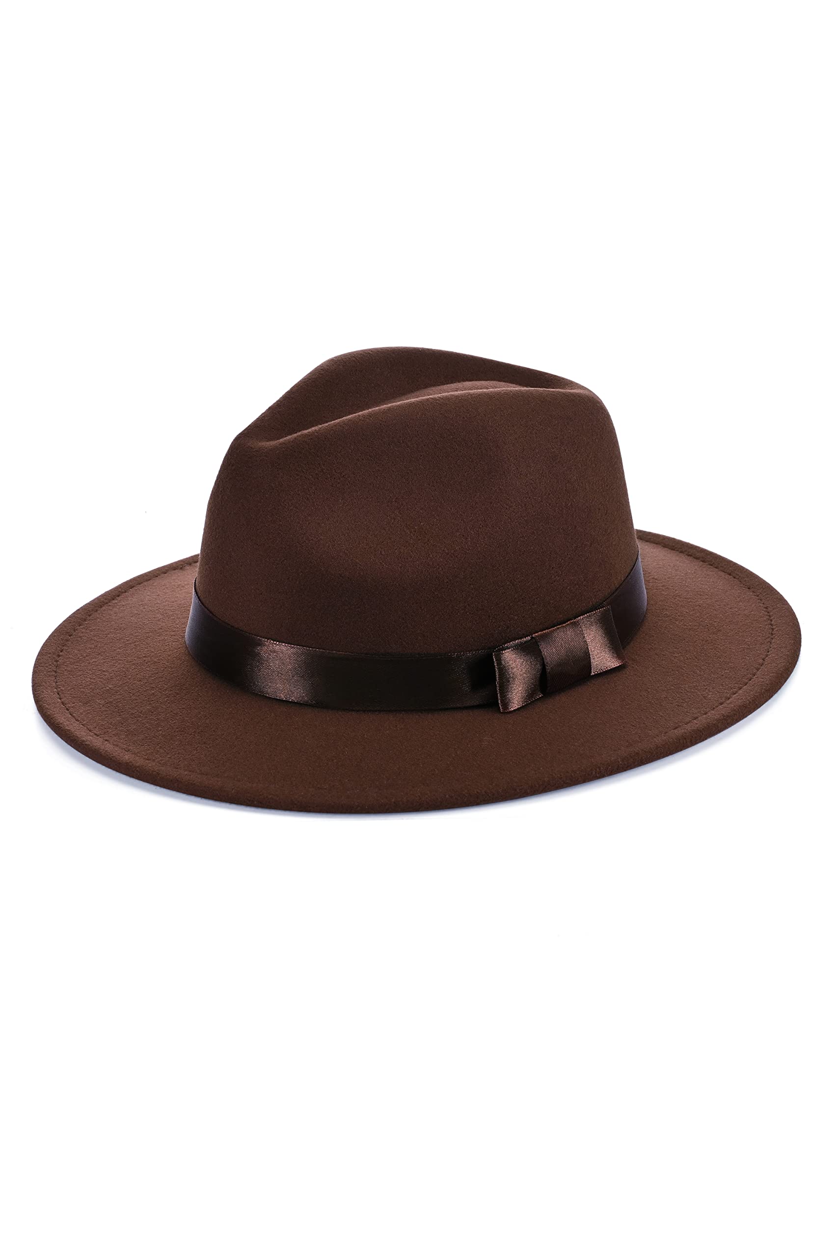 BABEYOND 1920s Fedora Hat for Men Gatsby Wide Brim Hat Felt Panama Cap