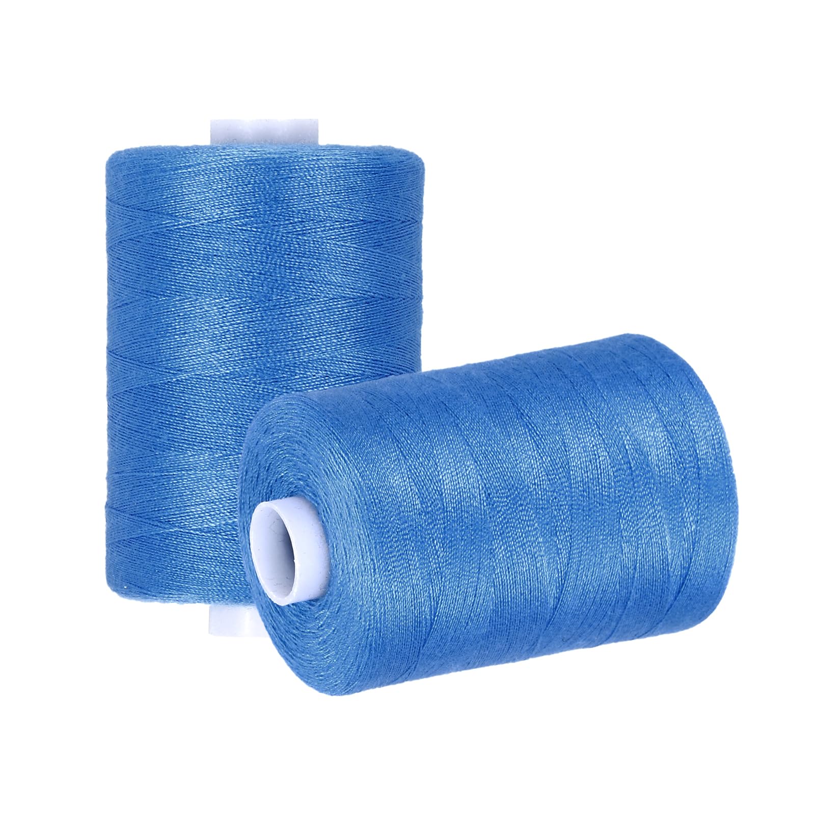sourcing map 2 Spool Sewing Thread, Blue #284 Polyester Thread Prewound Bobbins for Sewing Machine Hand Stitching Quilting Emergency DIY Projects, 1000 Yards/Spool