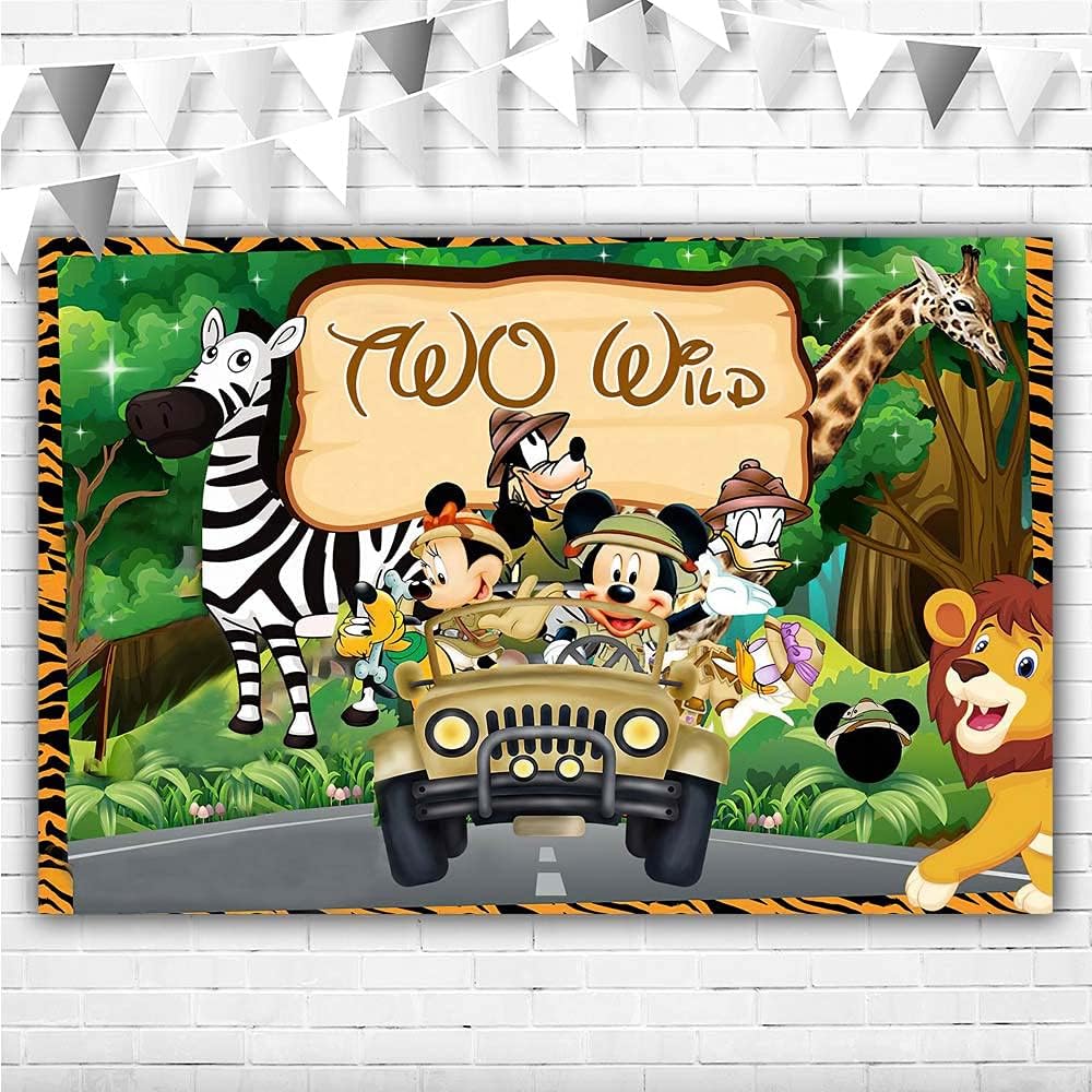 YouRan Mickey Mouse Jungle Safari Party Themed Backdrop