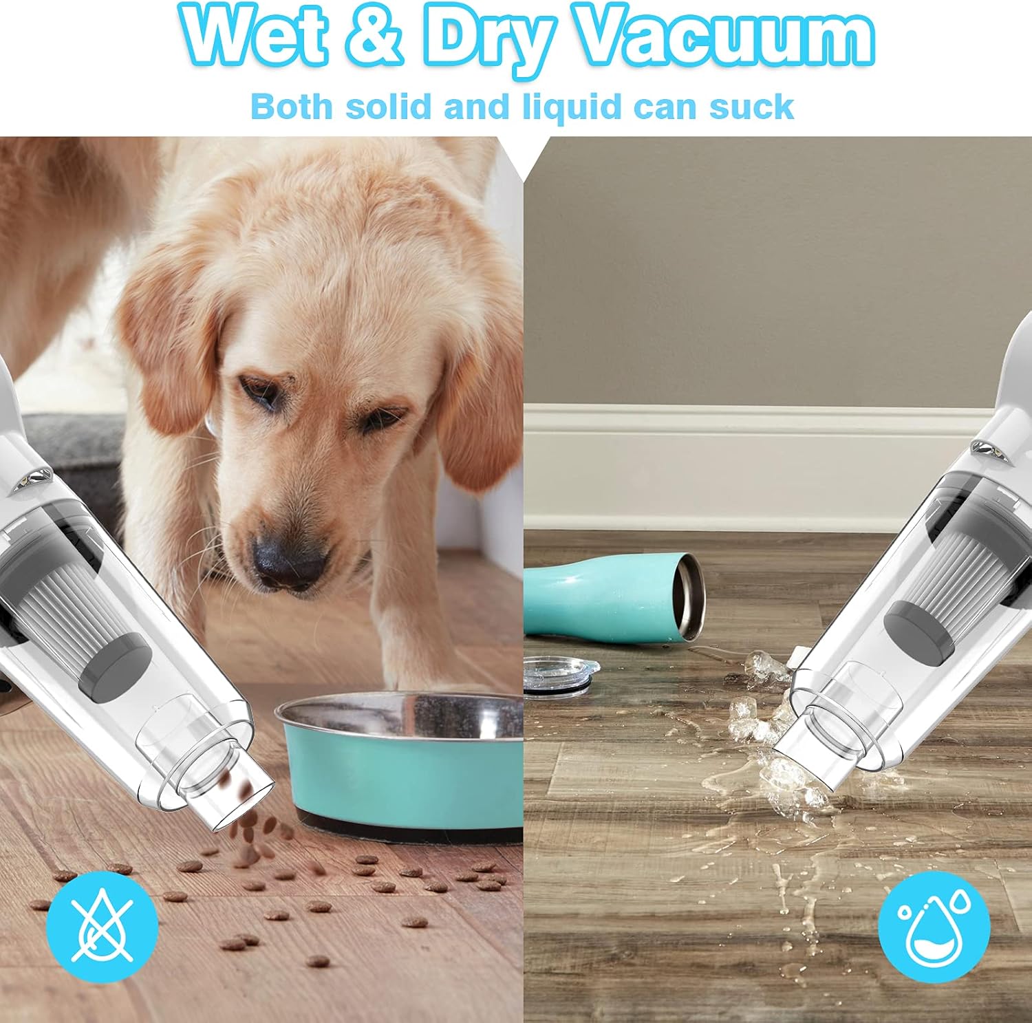 Handheld Vacuum Cordless,9000pa High Power Hand Vacuum Dust Busters Cordless Rechargeable Portable Mini Car Vacuum Cleaner,Vigkent Hand Held Vacuuming Cordless Wet Dry Vacuums for Pet Pair/Stairs/Car -