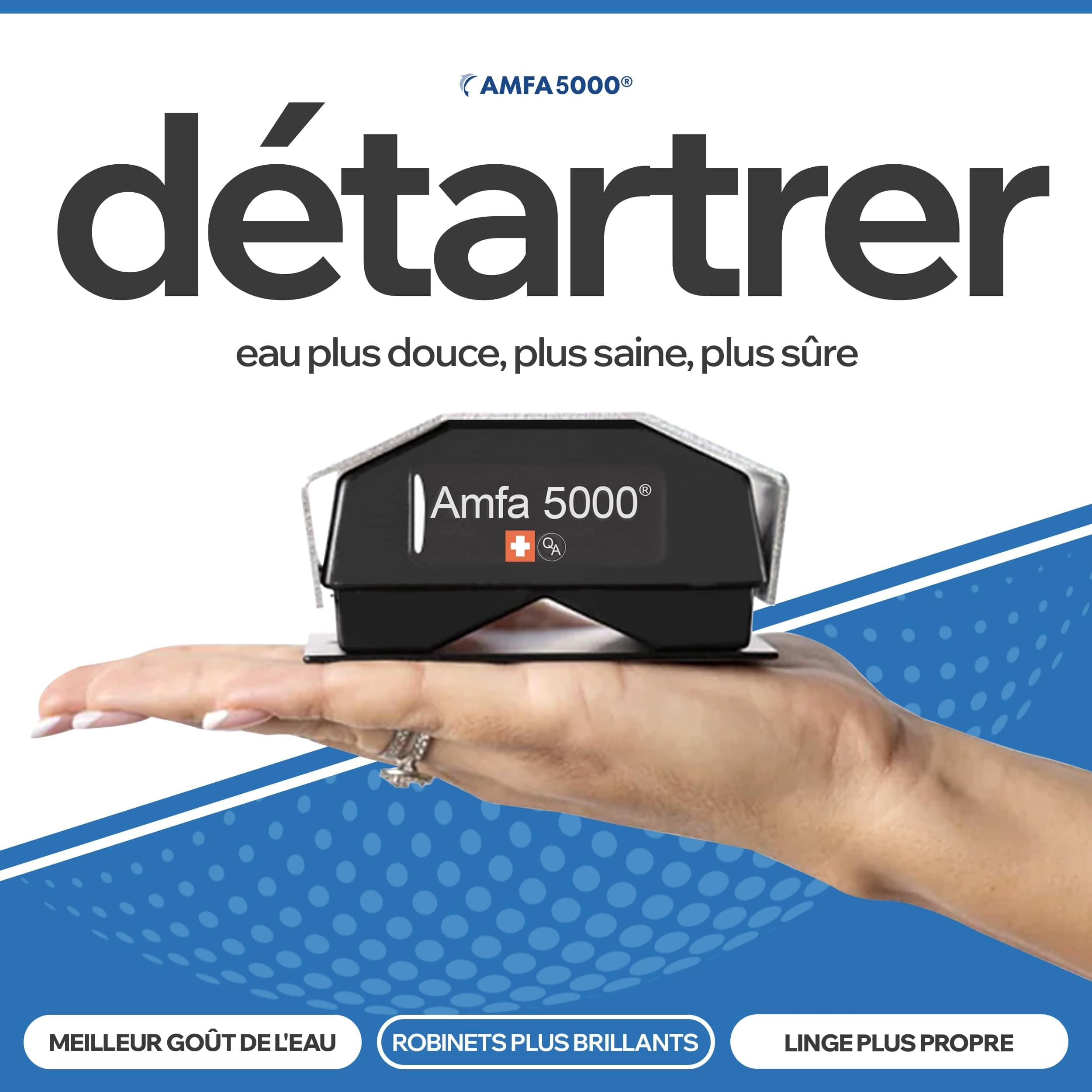 Amfa5000® Anti Calcaire Magnétique sans Sel - Adoucisseur d'Eau Maison | Détartrant magnétique sans sel ni chimie - protège canalisation, douche & lave-linge - sans entretien