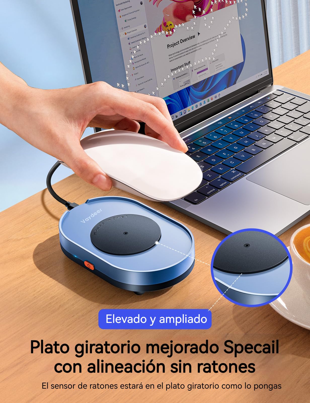 Vaydeer Movimiento de Ratón Indetectable M4 - Dispositivo Jiggler Con Interruptor de Encendido/Apagado, Agitador Sin Conductor, Simulación de Movimiento Para Despertar