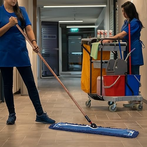 Vista 28 de Matthew Cleaning - Cabezales de repuesto lavables de algodón de resistencia industrial de 24 pulgadas, para uso residencial y comercial, ajuste a