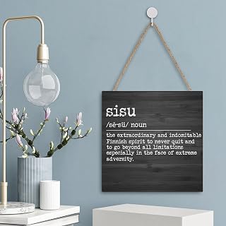 Sisu Word Definition Sign Rustic Sisu Word Meaning Wall Art Inspirational Typography Wall Decor Plaque Decorative Christmas Hanging Sign Home Bedroom Decor 12x12 Inch