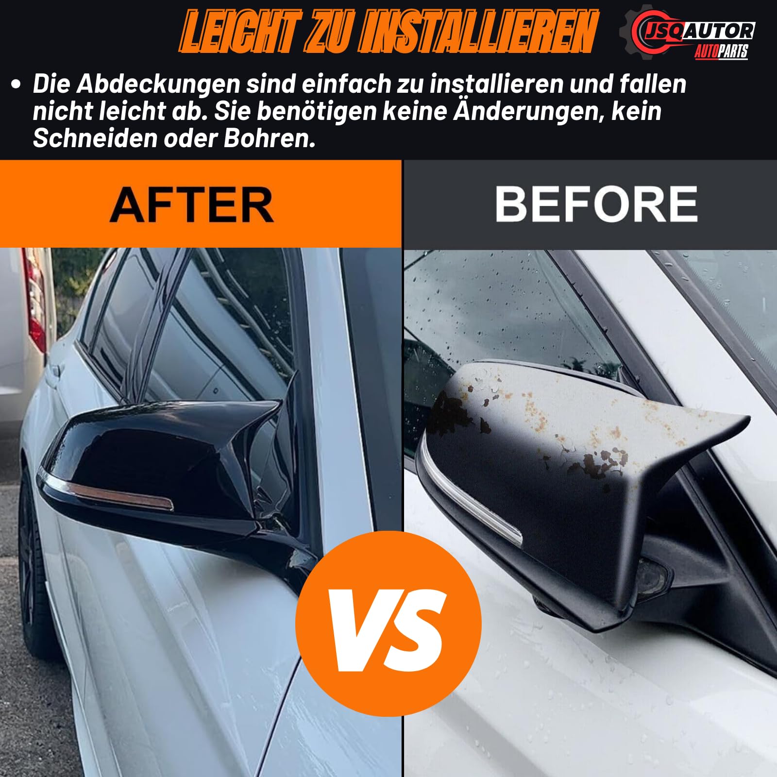 Spiegelkappen Außenspiegel für BMW 1 2 3 4er F20 F21 F22 F23 F87 F30 F31 F34 F32 F33 F36 X1 (E84) Tuning Zubehör Aussen Accessoires - Optik Schwarz Glänzend