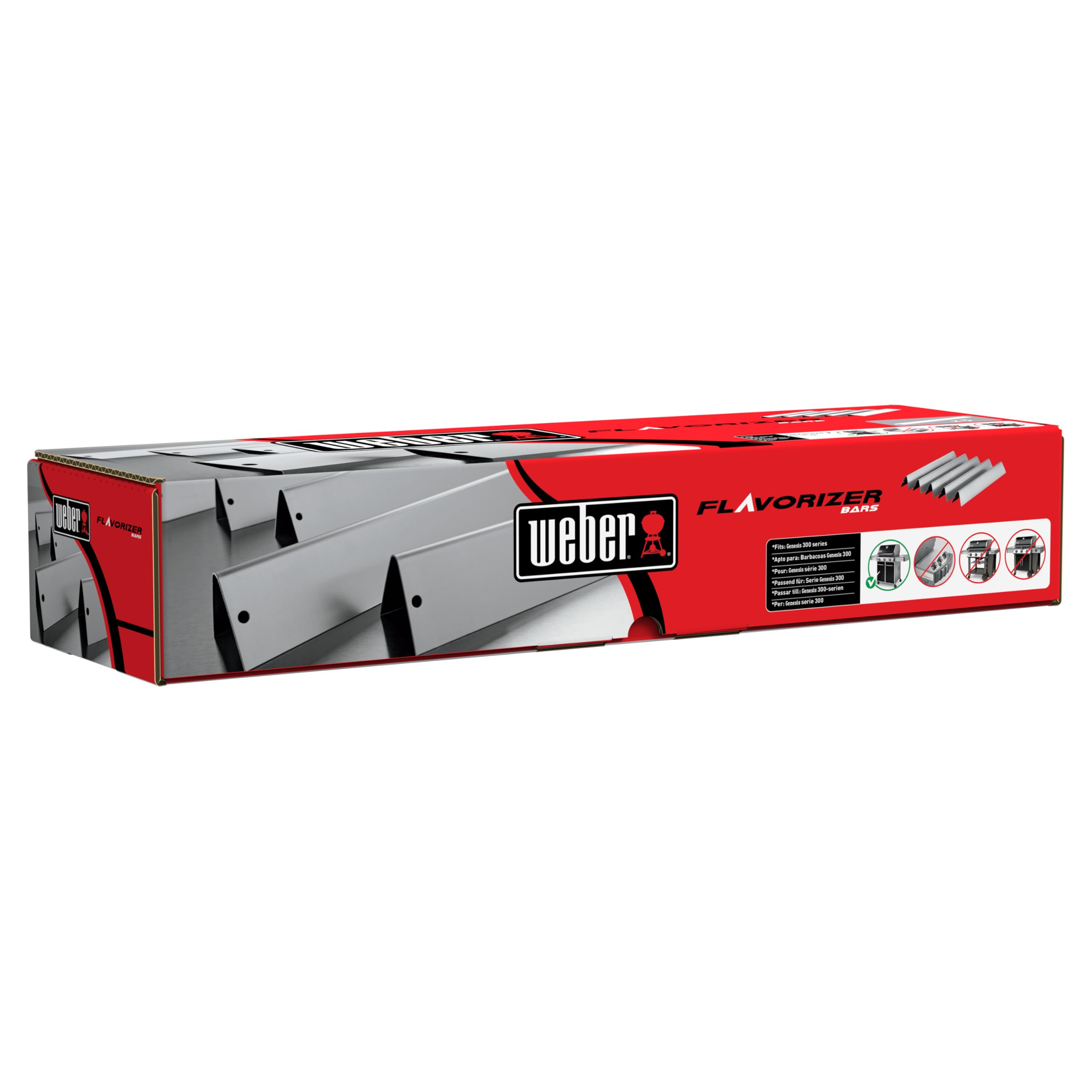 Weber Barres Flavorizer, Acier Inoxydable, compatibles avec la série Genesis 300 avec Boutons en façade (Set de 5) (7620)