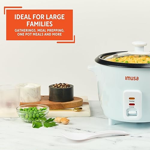 Miniatura 7 de IMUSA Arrocera eléctrica para 10 tazas cocidas 5 tazas sin cocer – Olla antiadherente de cerámica, olla multicocción para arroz, quinua, avena,