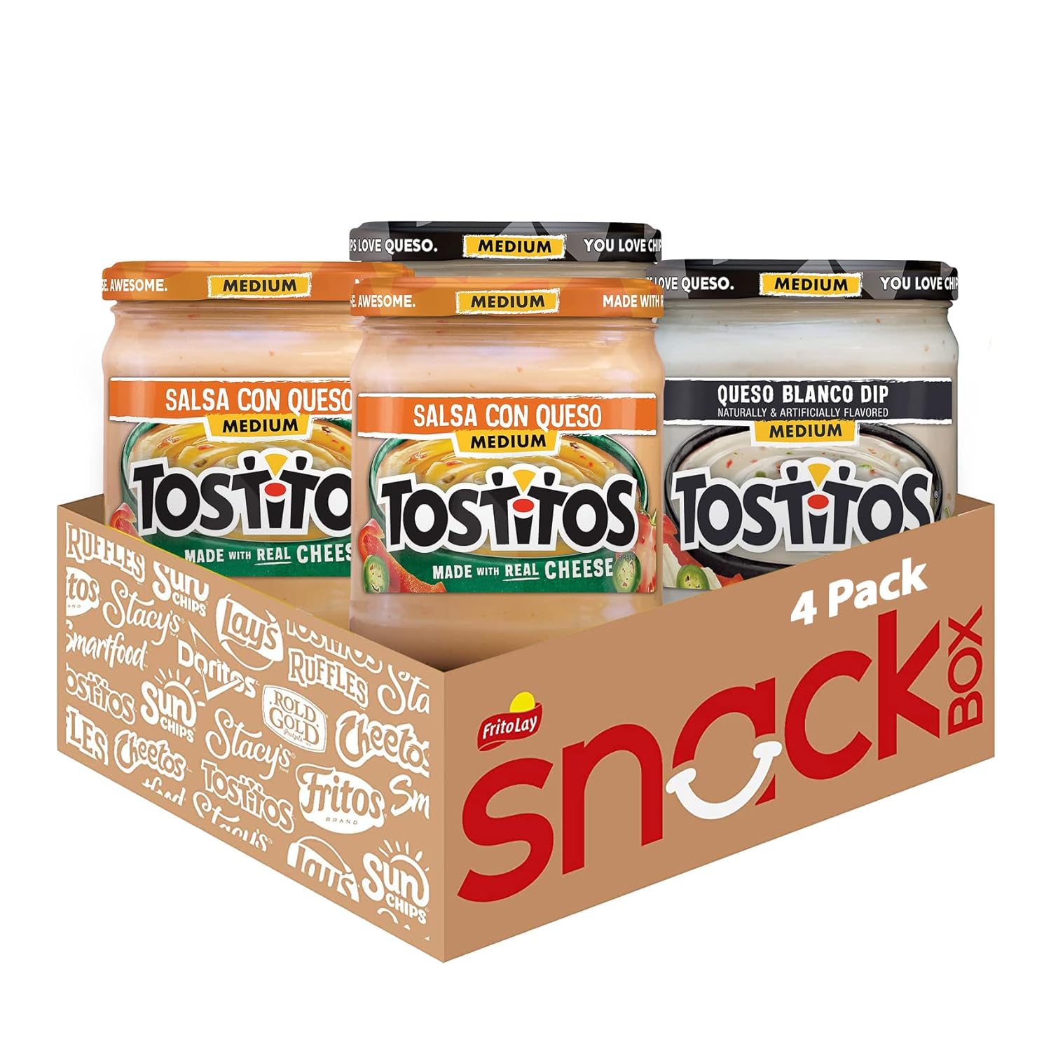 Tostitos, Queso Variety Pack, 11.25 Ounce (Pack of 4) BEST BY APR 27/2026