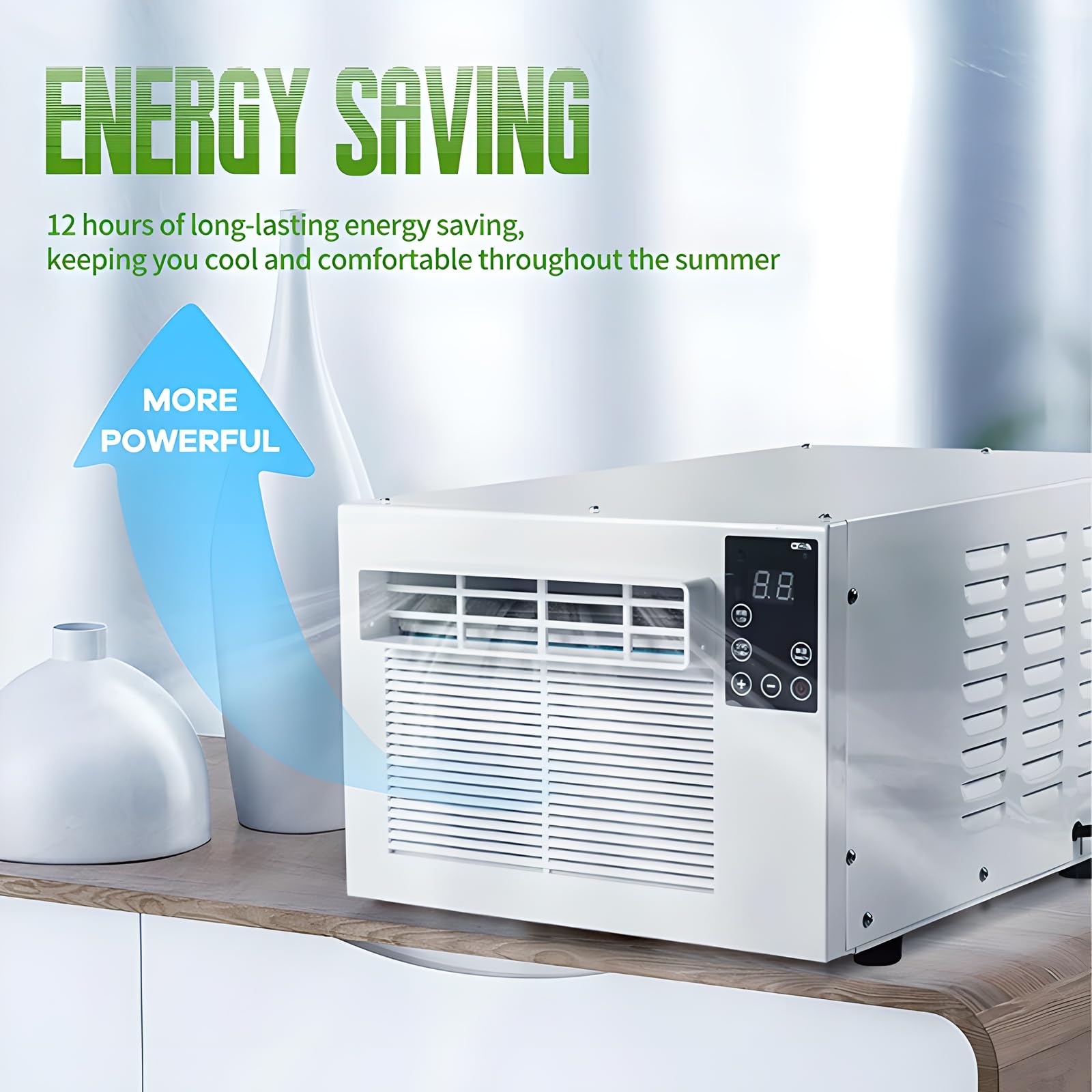 unità AC Portatile, 3-in-1 Cool Vent Dehumidify, 1876 BTU Raffreddamento Silenzioso per dormitorio, Ufficio, Camper, 5-8 Metri cubi, Risparmio energetico con Telecomando Timer