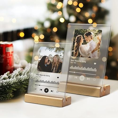 Miniatura 7 de Placa de canción con imagen – Marco de fotos personalizado – Placa de Spotify, canción acrílica personalizada con foto y texto, placa de canción