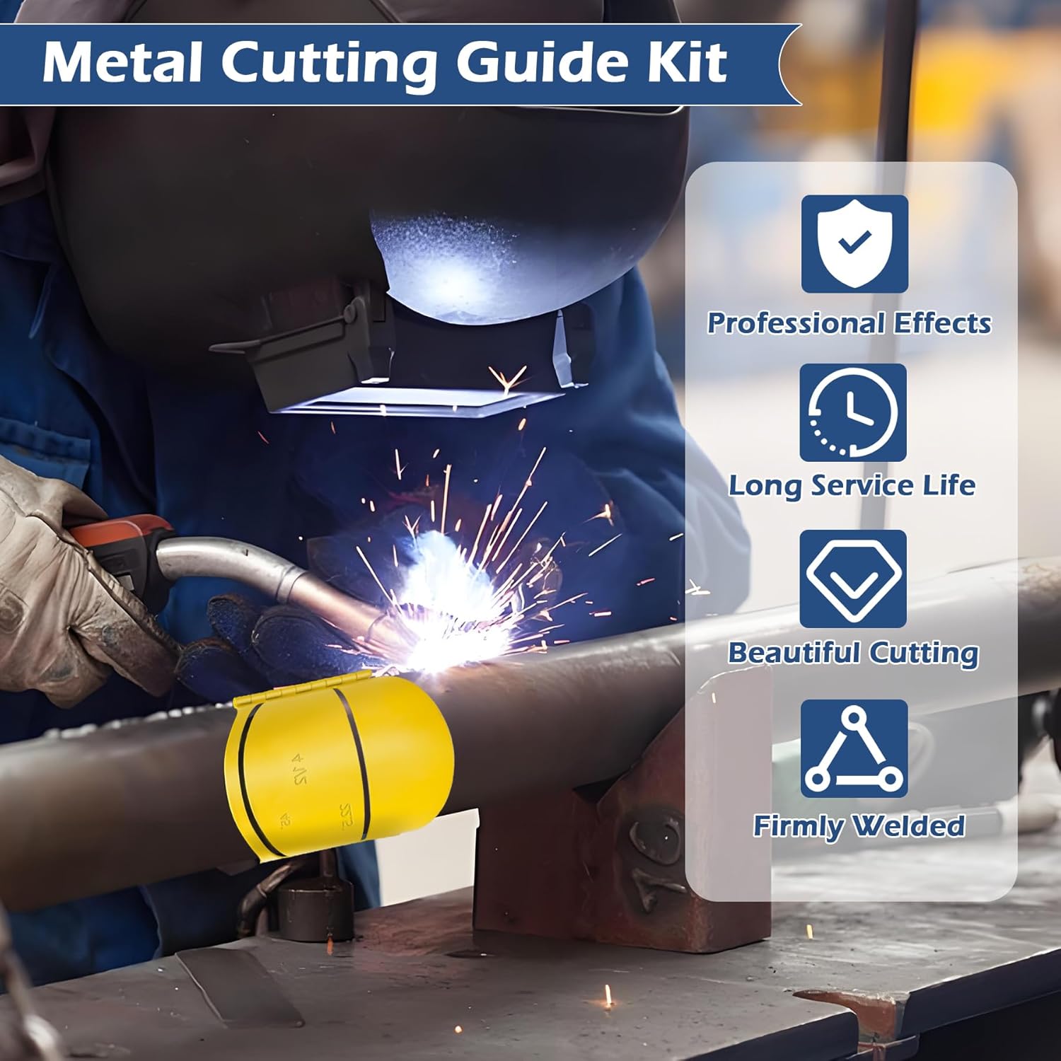 Metal Cutting Guide Kit Includes Sizes 3-1/2 inch, 4-1/2 inch Pipe Cutting Guide Cuts at 45°, 90°, 22.5°and Saddle Cut, Cut Pipe Saddle Template Cutting Guide-2 PCS