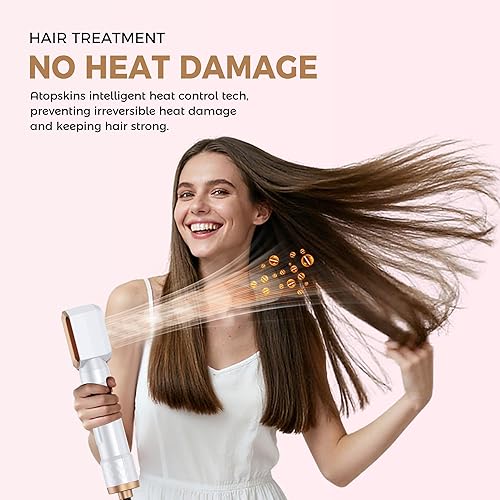 Miniatura 7 de Cepillo secador de pelo 8 en 1, estilizador profesional de aire caliente, secador de pelo iónico negativo de secado rápido