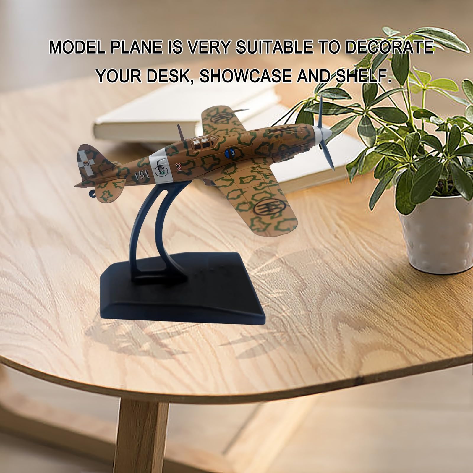 MC.202 w skali 1:100 Odlewany pod ciśnieniem model samolotu myśliwsko-bombowego Bardzo szczegółowy przedmiot kolekcjonerski ze stojakiem, idealny do dekoracji na biurku, eksponatów