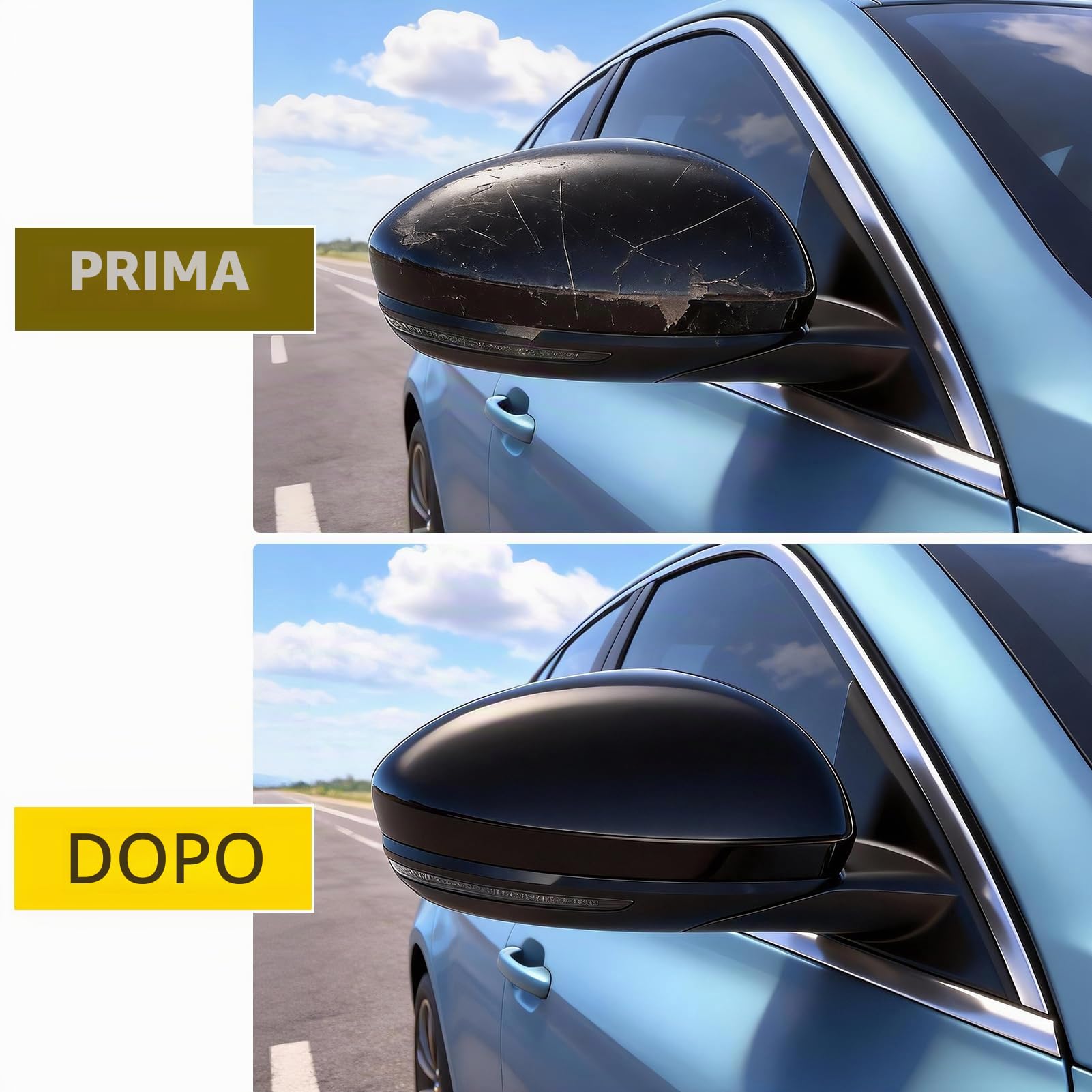 TTCR-II 2PCS Calotte Specchietti Compatibile con Renault Clio MK5 2019-2025 | Sinistra+Destra Calotta Specchietto Clio 5 Tappi Specchietti per Renault Copri Specchietto 963738293R 963749543R-Nero
