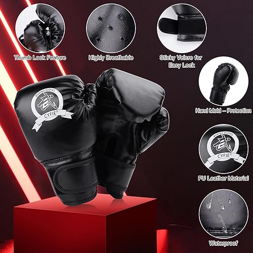 Miniatura 4 de SEISSO Kickboxing Gloves Boxing Kick Pads Punching Mitts Set for Taekwondo Karate Training Target Focus Muay Thai Pads Punch Kicking Strike MMA