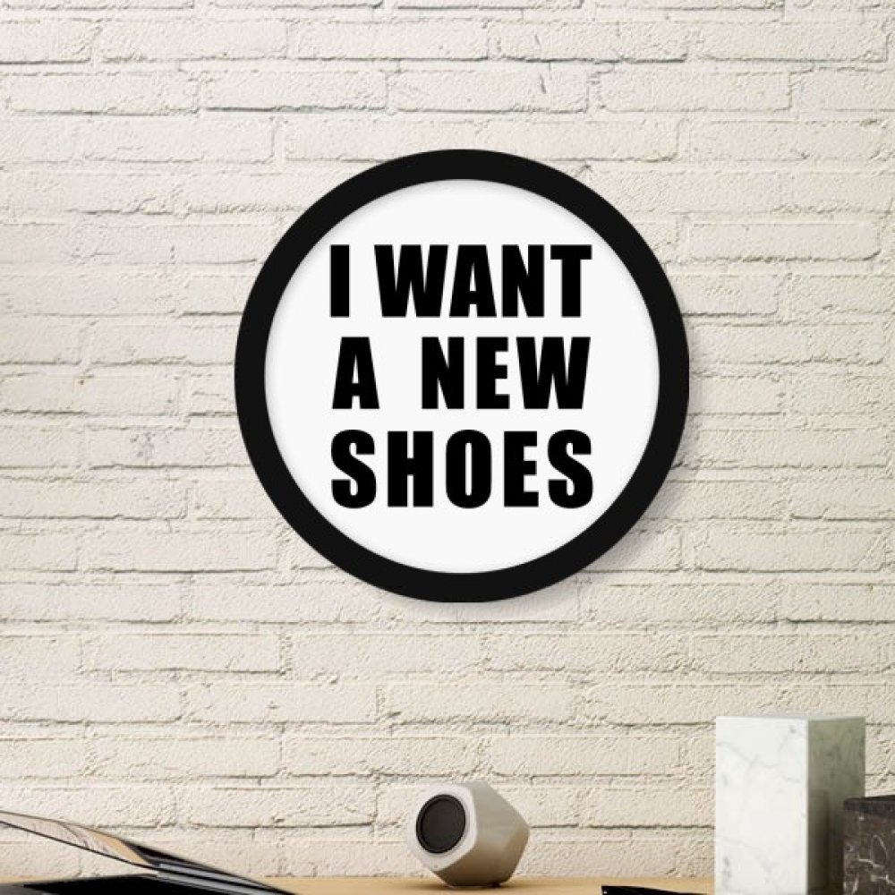 Cadre photo noir rond avec peinture de chaussures pour stickers muraux