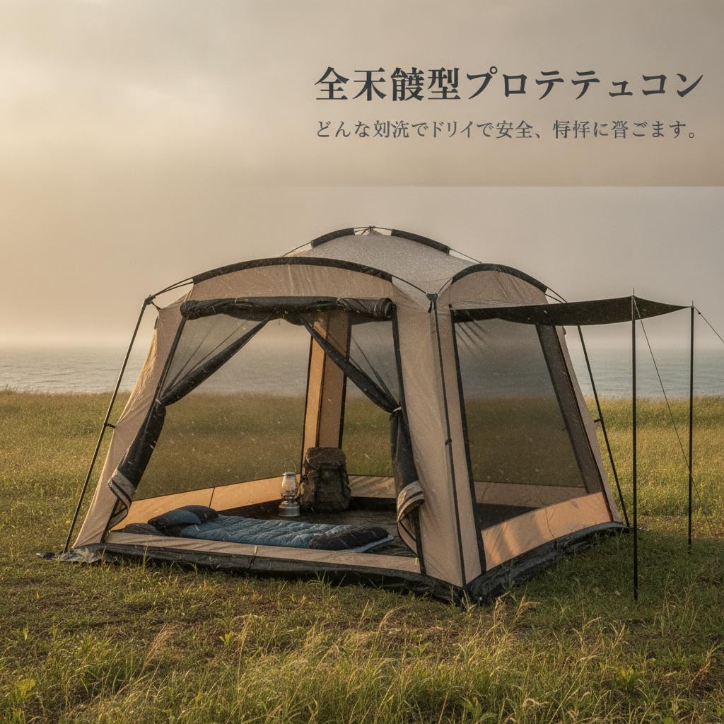 Riparo Campeggio Oxford | Tessuto Oxford, ventilazione 4 lati, monoparete, impermeabile 2000-3000mm, protezione , per outdoor, per famiglie