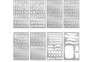 Alphabet Number Stencils for Journaling Vintage Metal
