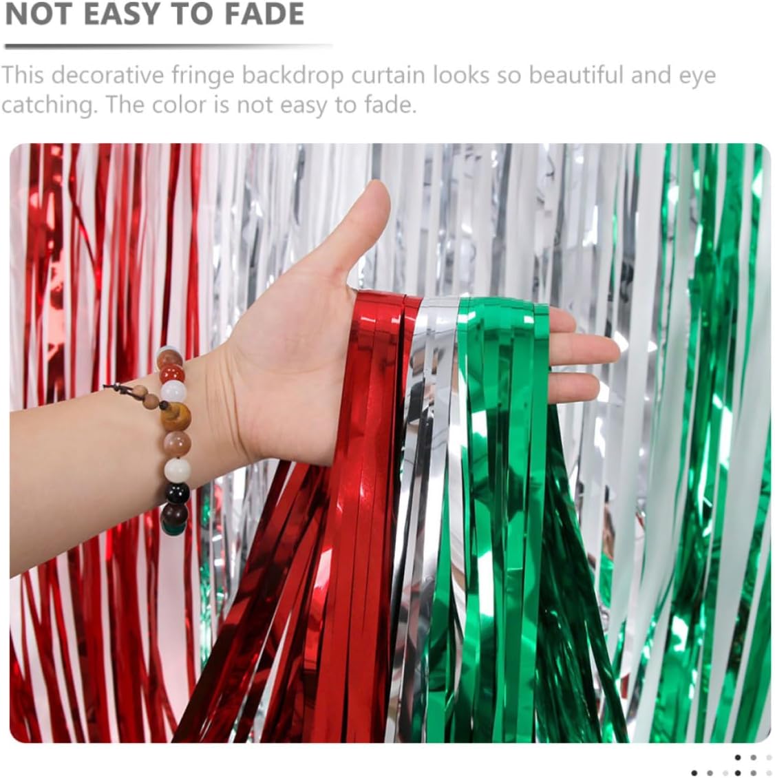 Decorative Pet Fringe Curtain Party Backdrop Eye-catching Tinsel Curtain Birthday Party Photo Background Wall