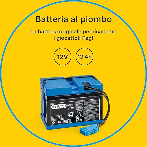 PEG Batterie 12V/12Ah - Pièce de Rechange Originale Rechargeable pour Véhicules Électriques Peg Perego - 2