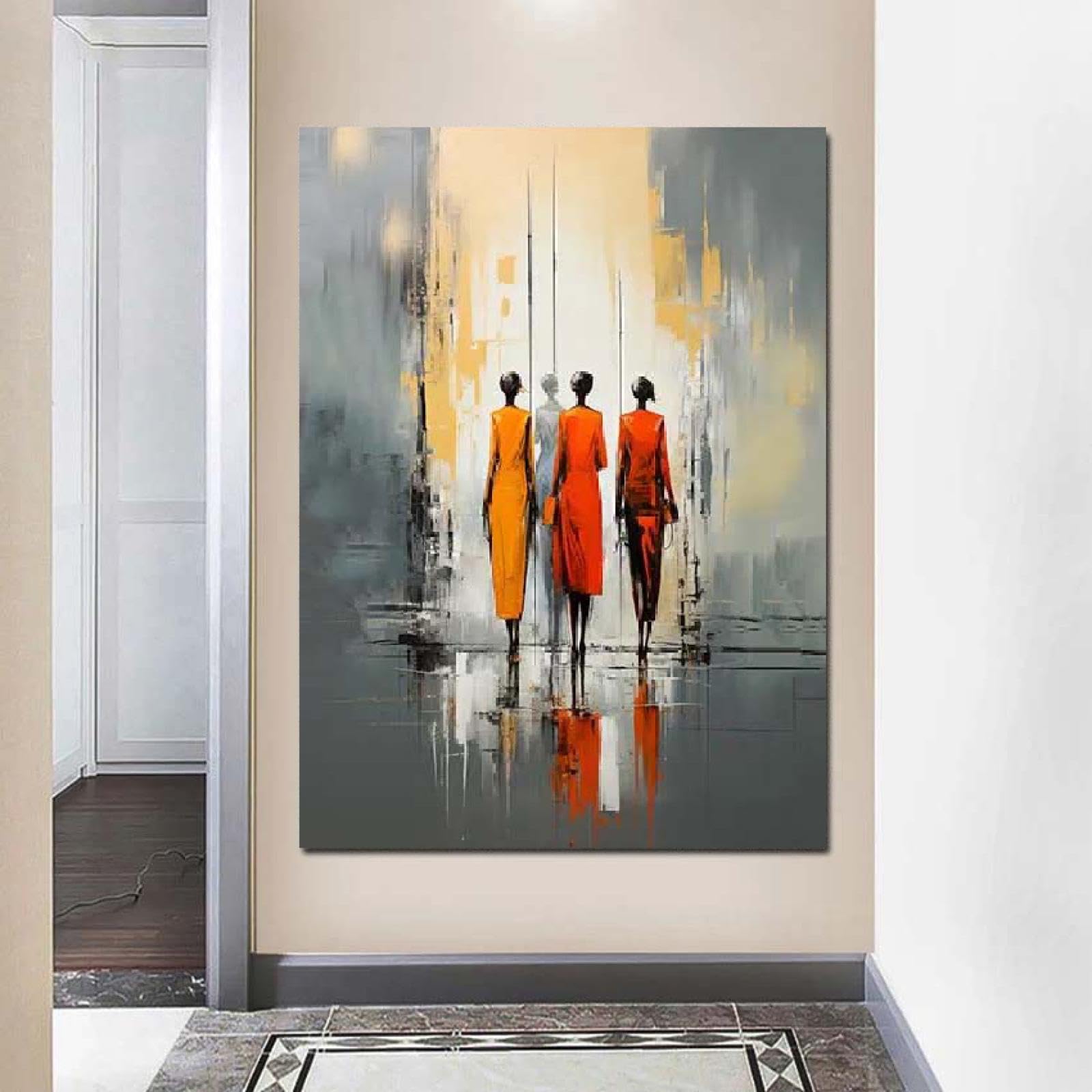 18meng Art Bilder Abstrakt Schwarze Person 200x100 cm Modern Leinwandbild Groß Wohnzimmer Schlafzimmer Büro Wandbilder Geometrie Kunstdruck Wanddeko Canvas Desing Bild auf Leinwand Ungerahmt