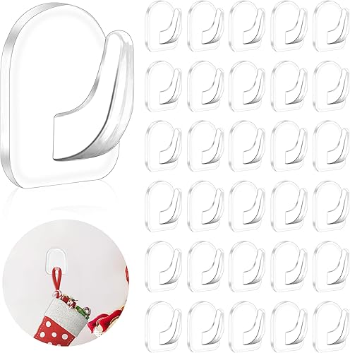 Ganchos de luz de Navidad, clips de luz transparentes adhesivos transparentes para colgar, ganchos adhesivos transparentes para colgar ganchos