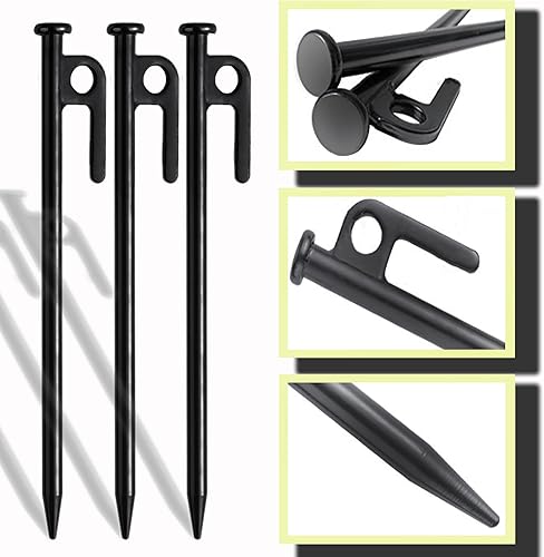 Miniatura 7 de Kits de estacas para árboles, estacas y kits de soporte para protección contra huracanes y mal tiempo, incluye 3 estacas de acero resistente de 11.8