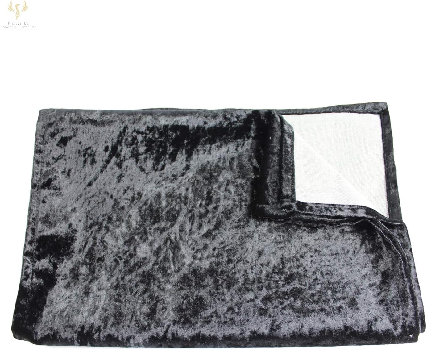 Luxury Crushed Velvet Bed Runner Glamour Designer Lined 16"x82" Double/King Size (Black)
