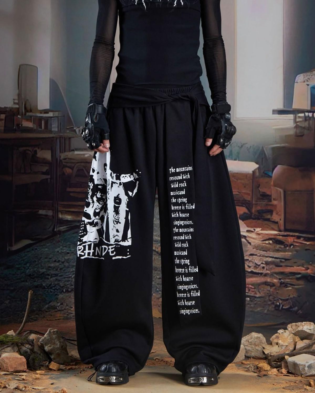 Skateboard Frog Pantaloni Donna Gamba Curva Stampa di Personaggi Streetwear