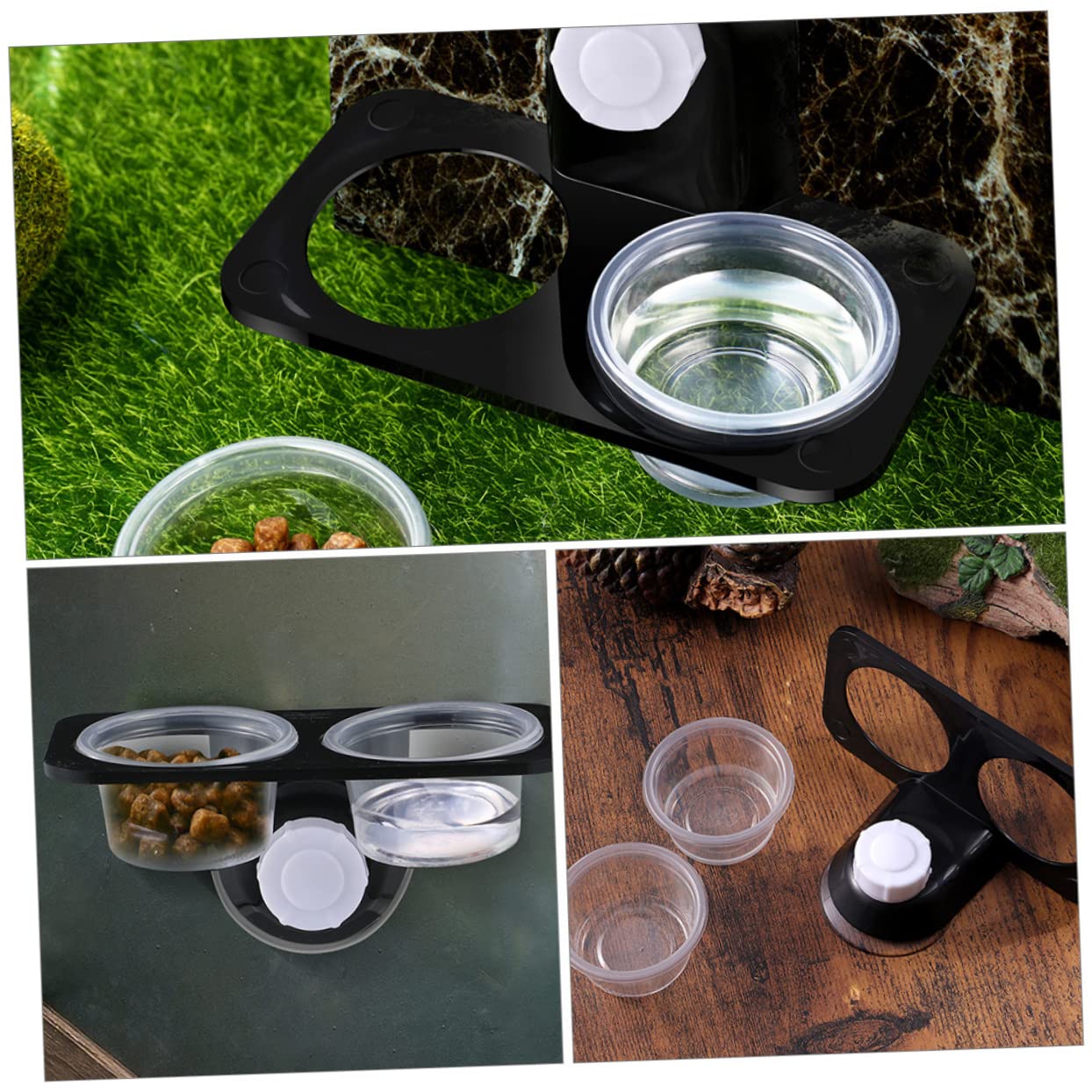 Hohopeti 2Pcs Reptile Feeding Tool Dual Bowl Water Basin and Food Dish for Crawling Pets Easy to Clean and Stable Design for Lizard and Gecko Care