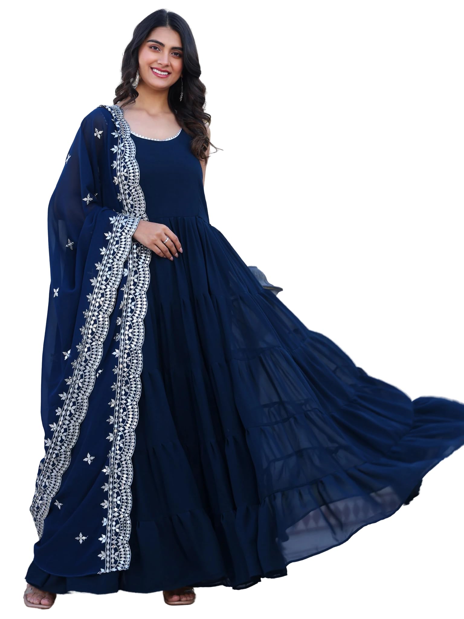 Fashion Basket Pink Georgette Anarkali Kurta For Women