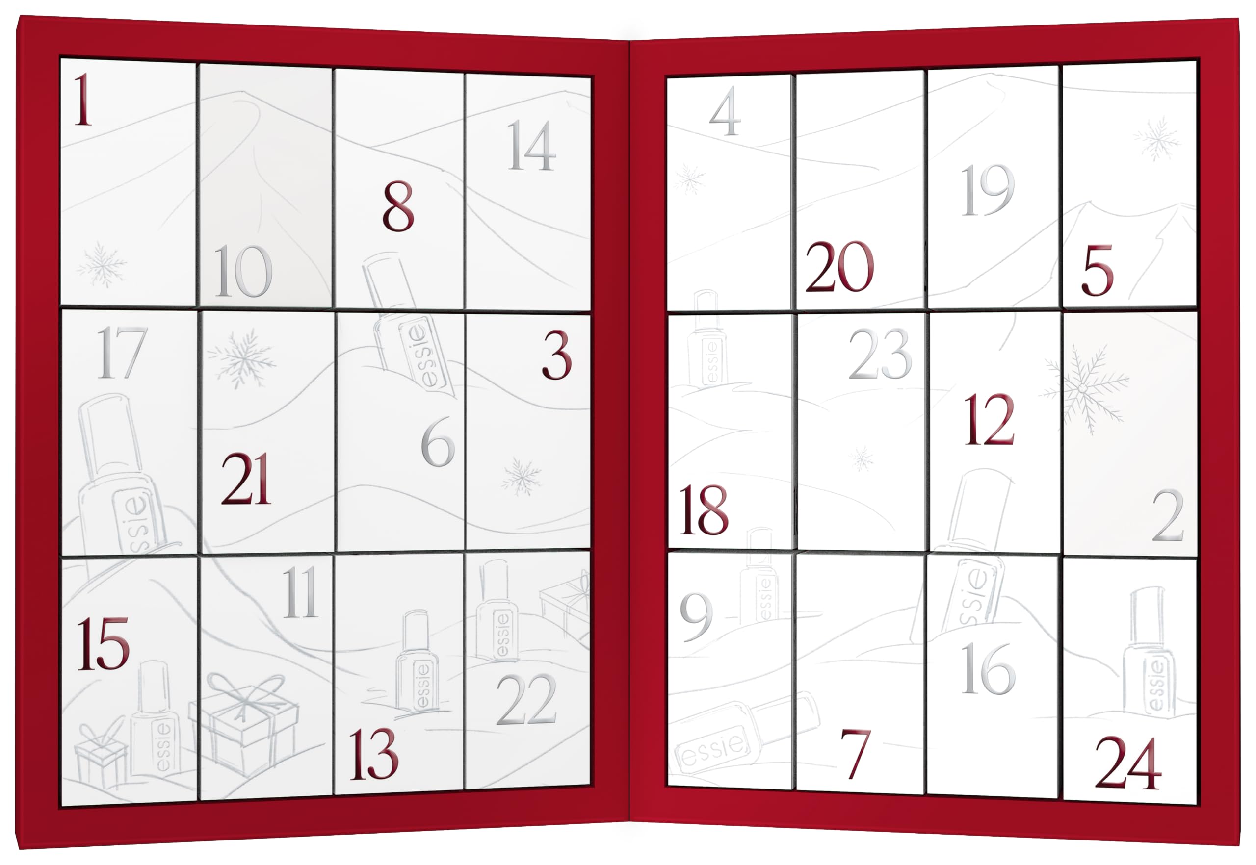 essie Adventskalender 2026 mit 24 Türchen und 5 exklusiven Farben