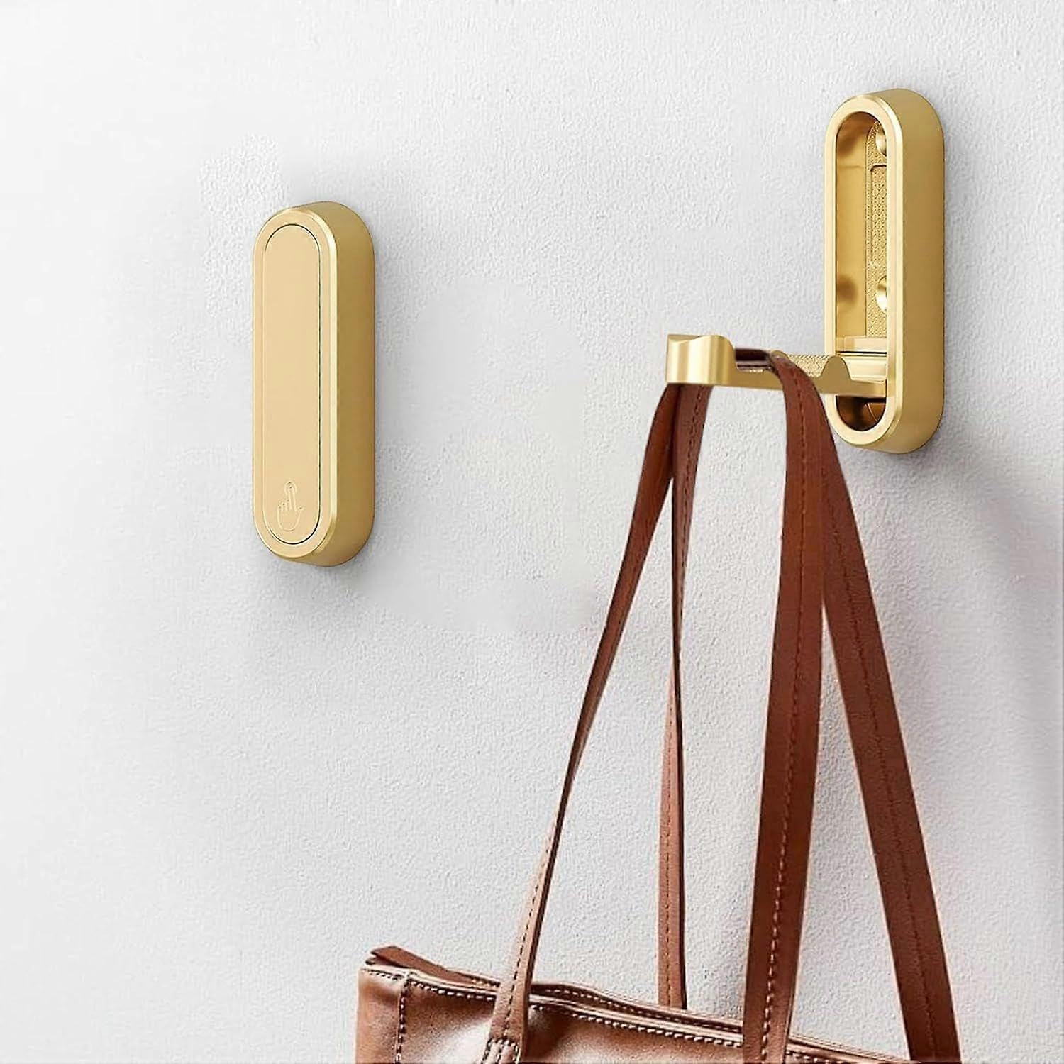 JOYHAPPST Foldable Coat Hooks, Invisible Folding Retractable Wall Hooks, Single Retractable Hook, Fo
