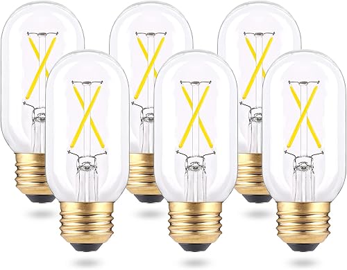 Miniatura 4 de Bombillas LED Edison T45 regulables, bombilla LED E26 equivalente a 40 vatios, bombillas LED T14 de 4 W, bombillas de filamento de tubo blanco