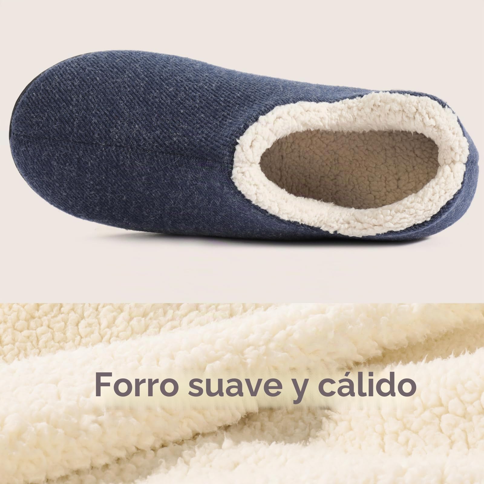 ULTRAIDEAS Zapatillas de casa de mujer con espuma de memoria y forro polar, con suela de goma antideslizante para interiores y exteriores