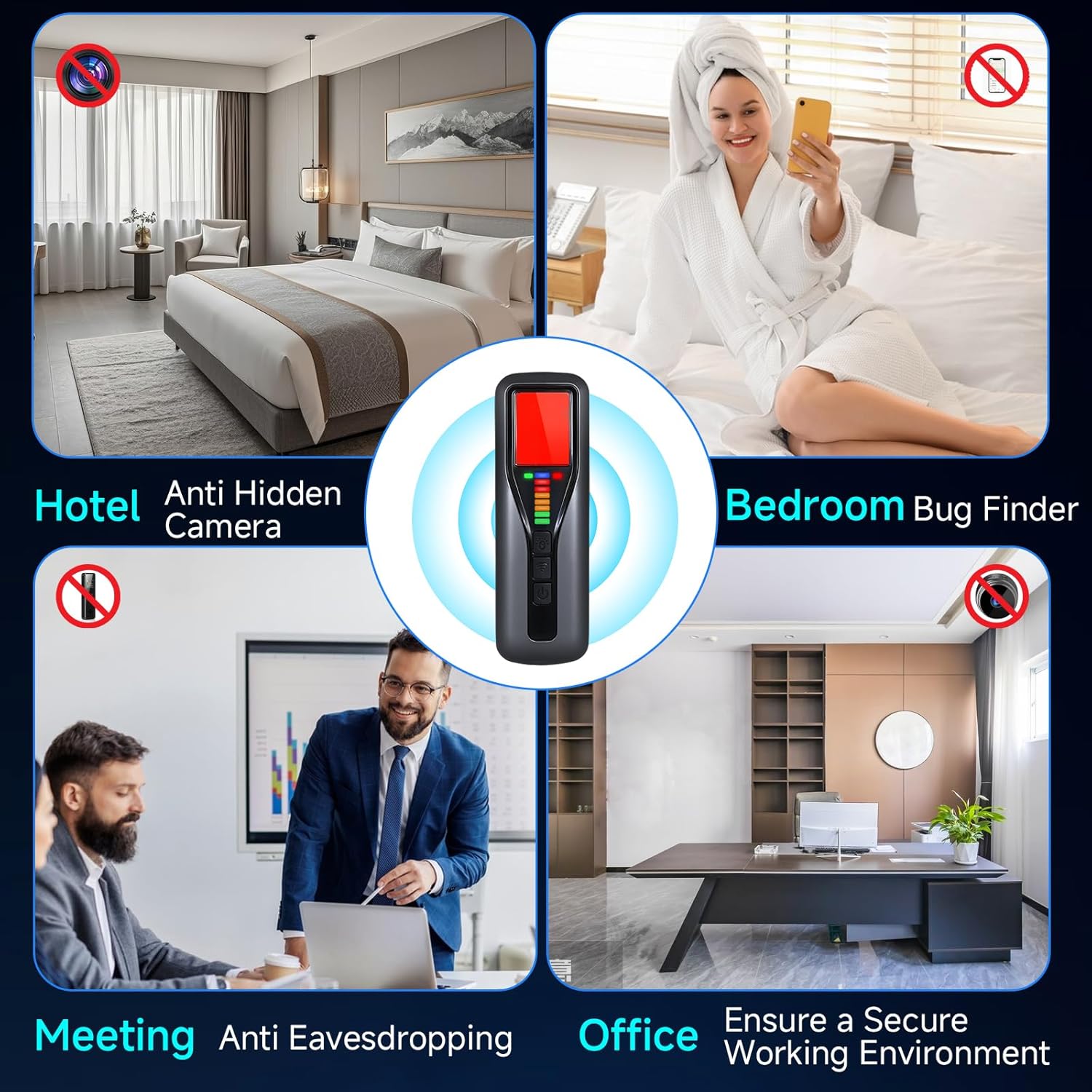 KozyOne Hidden Camera Detectors, GPS Tracker Detector, 6 Modes 5 Levels Sensitivity, Bug Detector & Camera Finder for Travel, Car, Bathroom, Hotel - Image 6